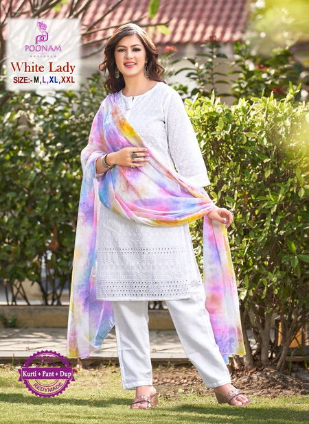 White Lady By Poonam Cotton Readymade Suits Catalog Catalog